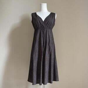 brown sleeveless empire waist sun dress